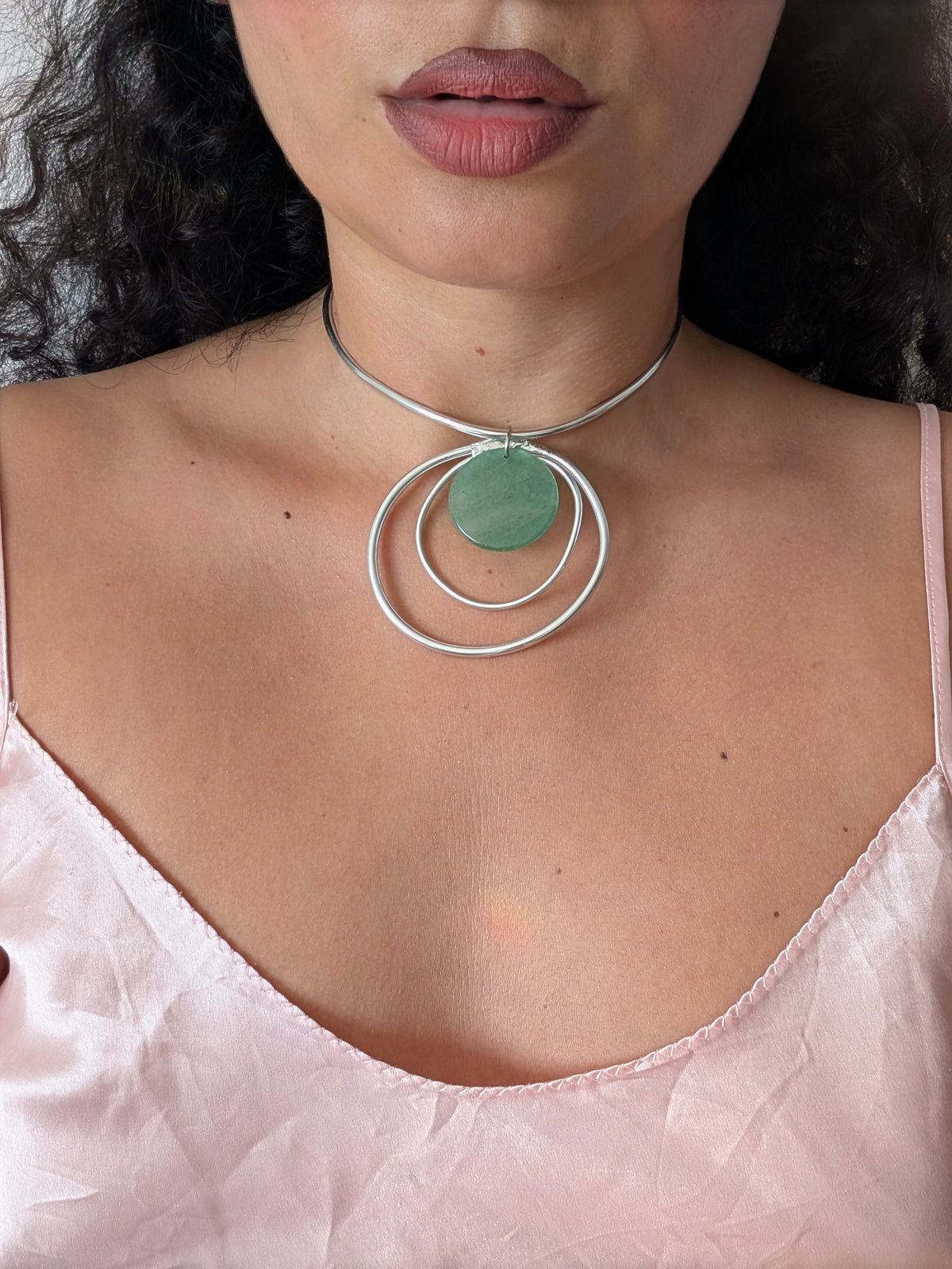 Green Aventurine Double Circle Choker