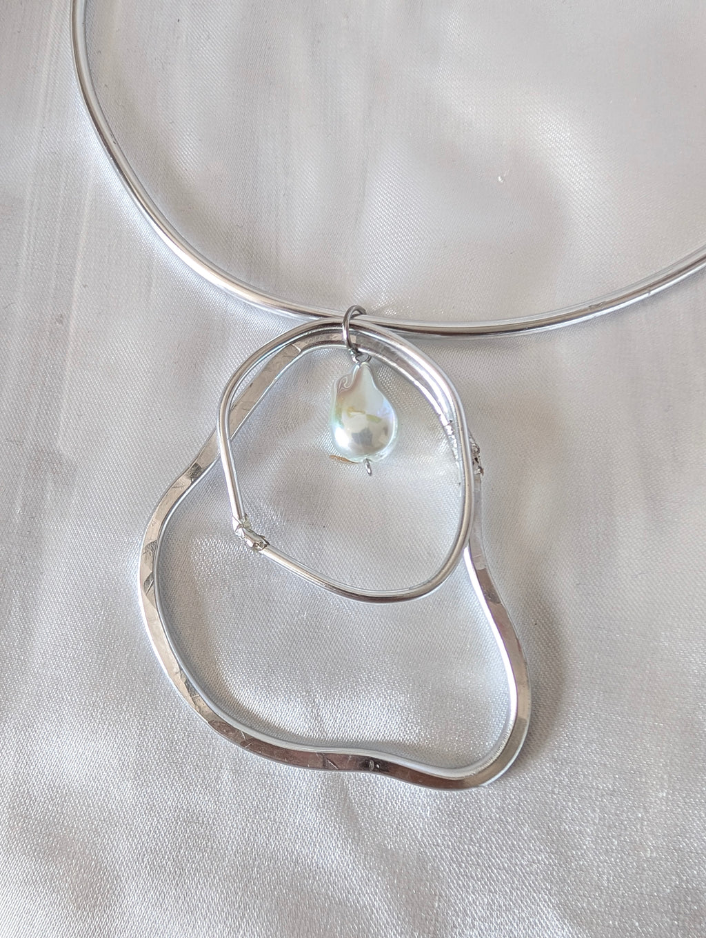Organic Pearl Choker | Handmade Aluminium Statement Necklace
