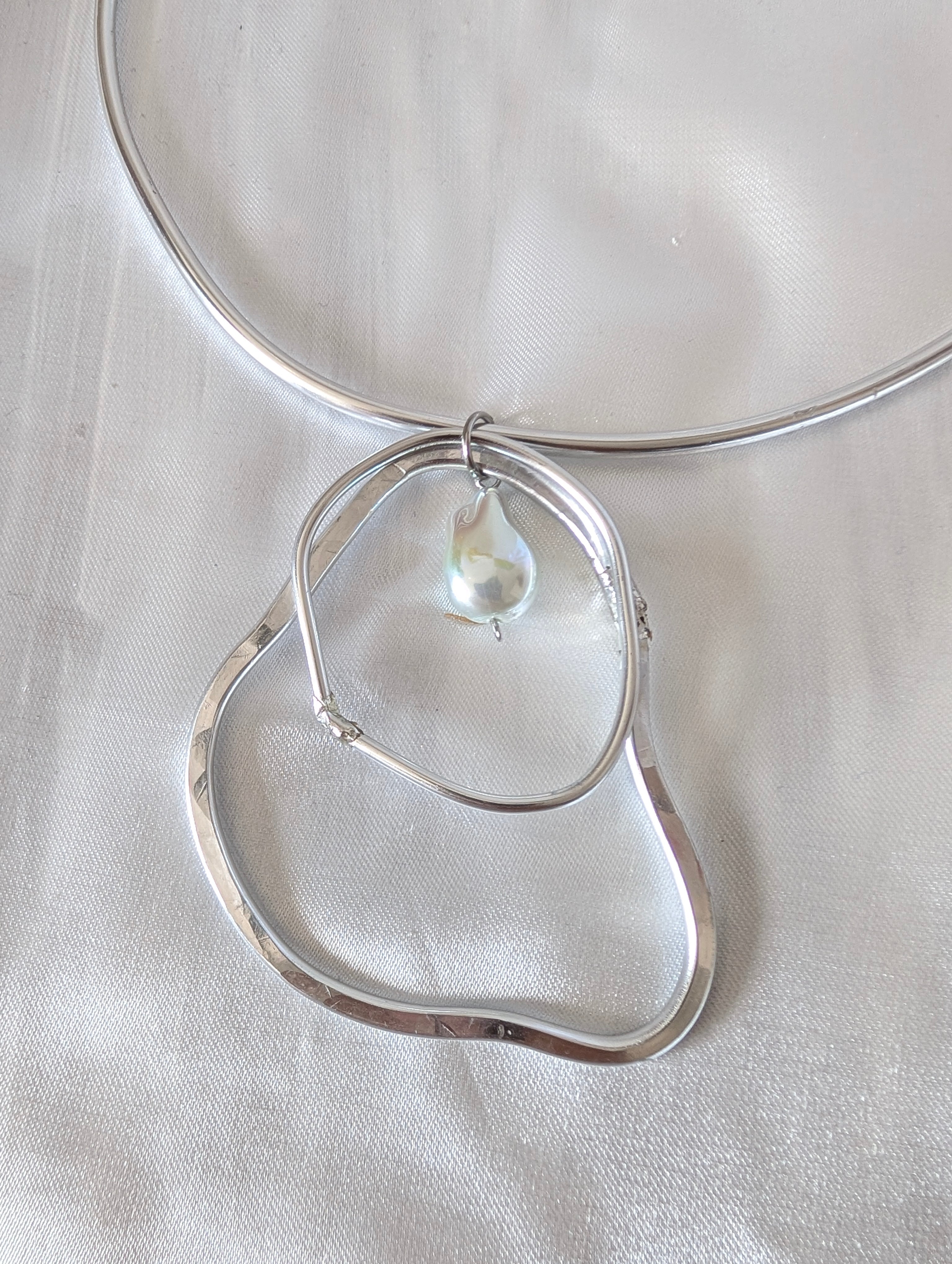 Organic Pearl Choker | Handmade Aluminium Statement Necklace