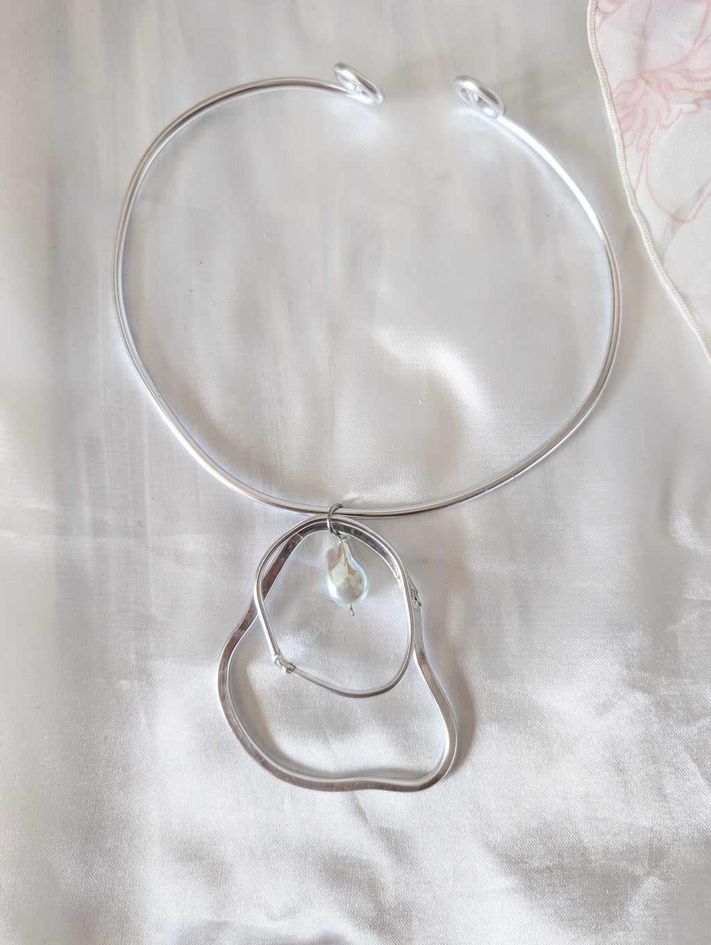 Organic Pearl Choker | Handmade Aluminium Statement Necklace