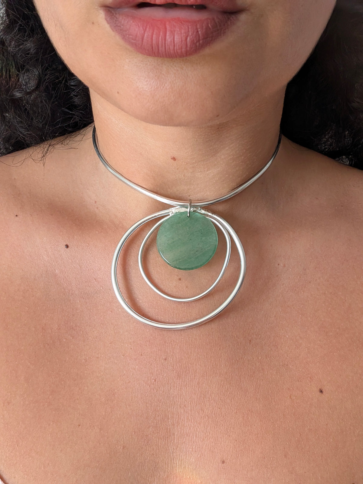 Green Aventurine Double Circle Choker