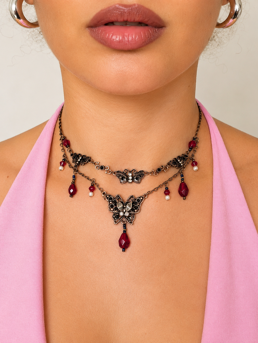 Vintage Butterfly Gothic Choker Necklace