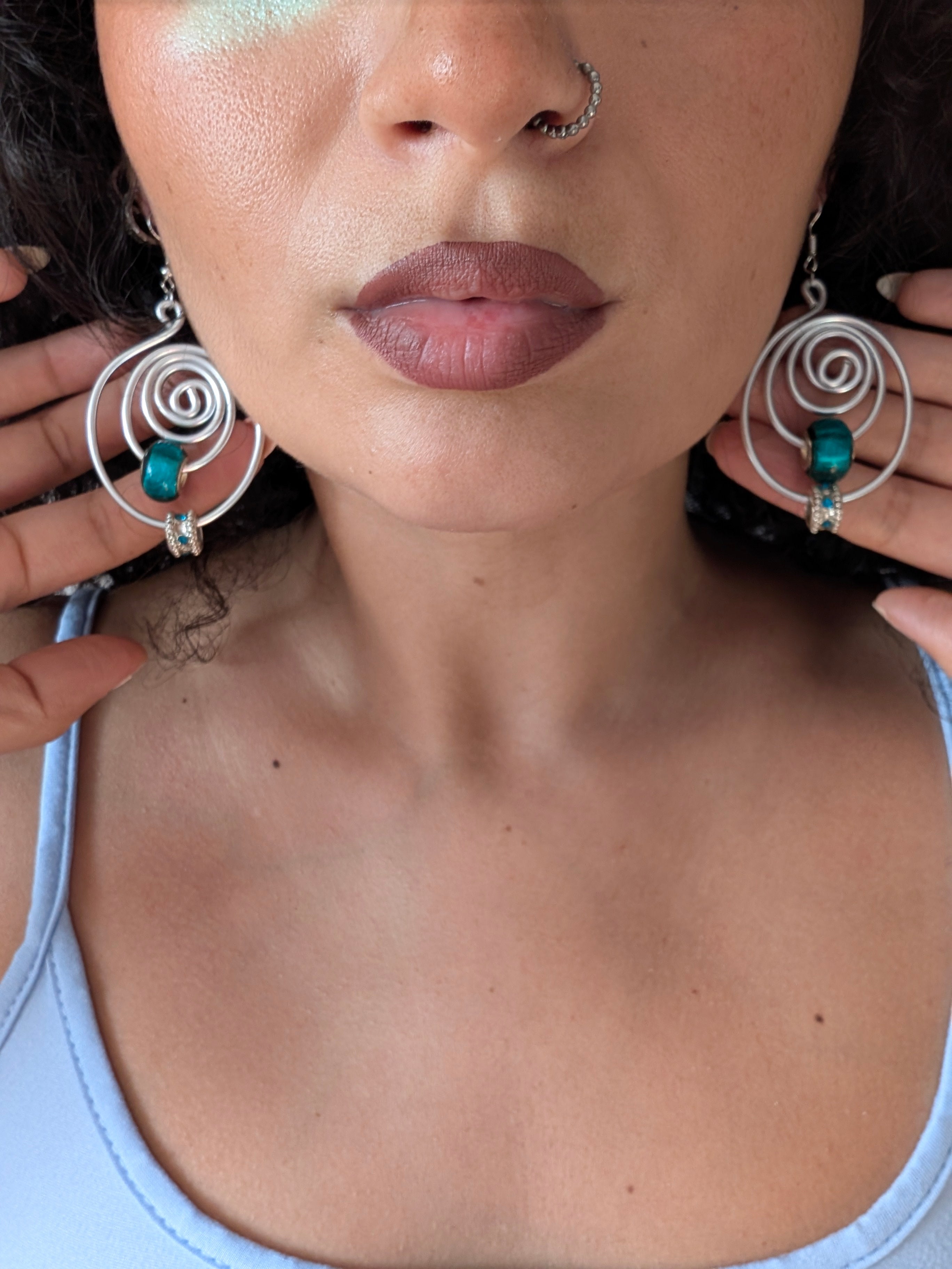 Spiral Earrings | Handmade Aluminium Statement Earrings