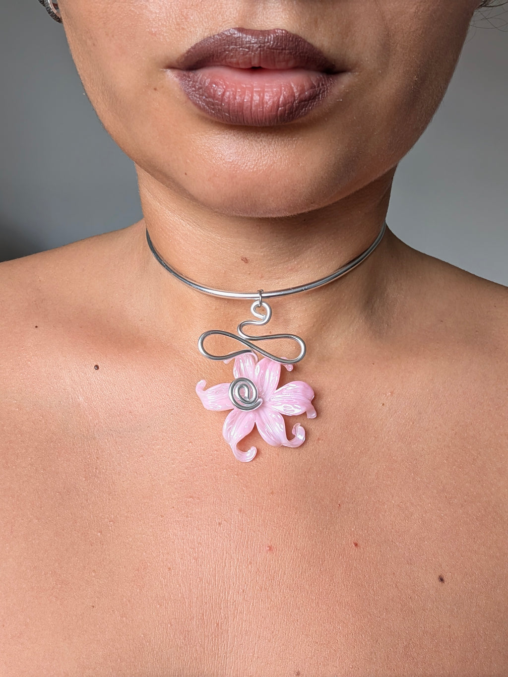 Handmade Flower Choker Necklace