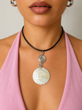 Handmade Paisley Mother of Pearl Pendant Choker