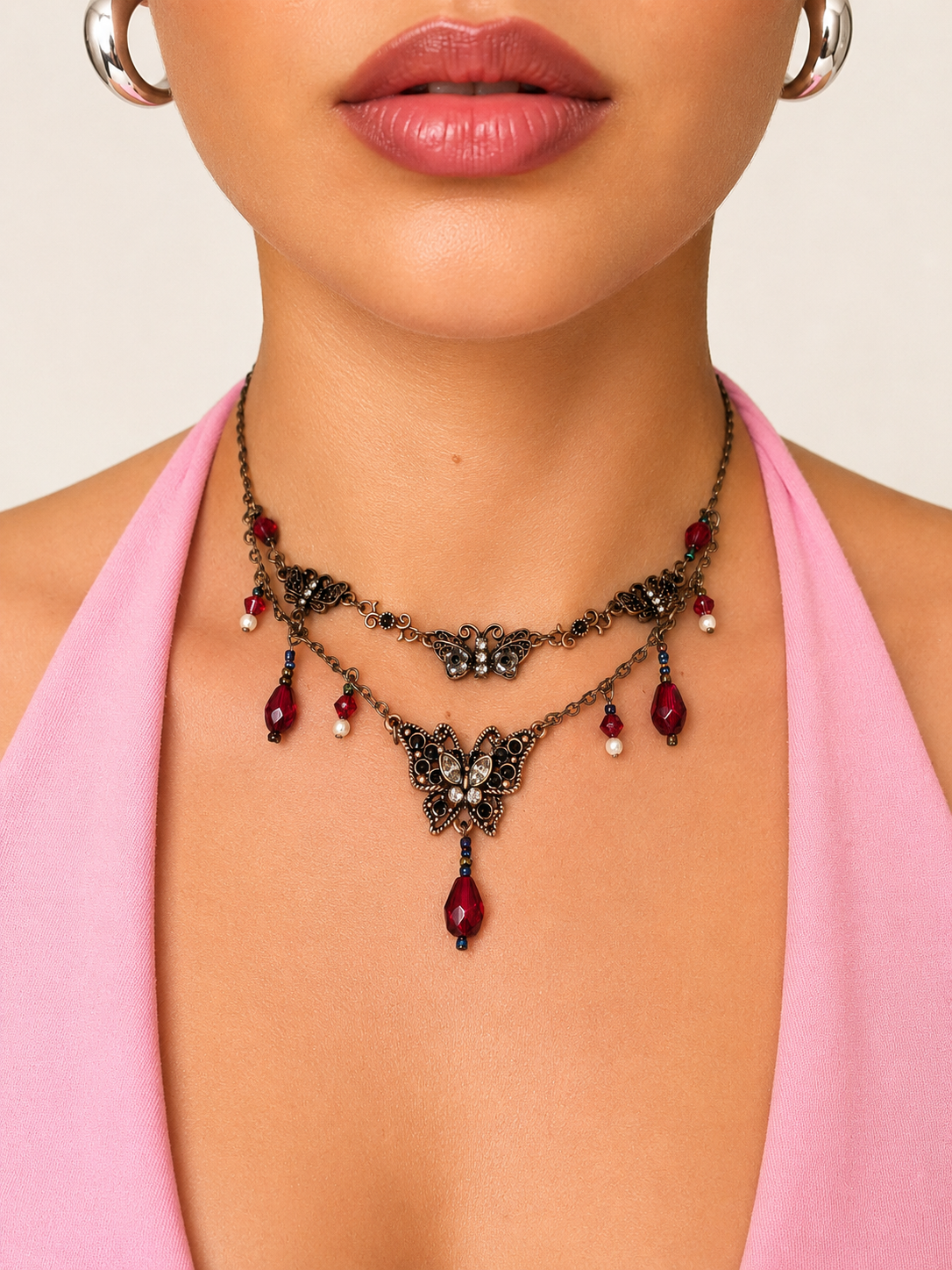 Vintage Butterfly Gothic Choker Necklace