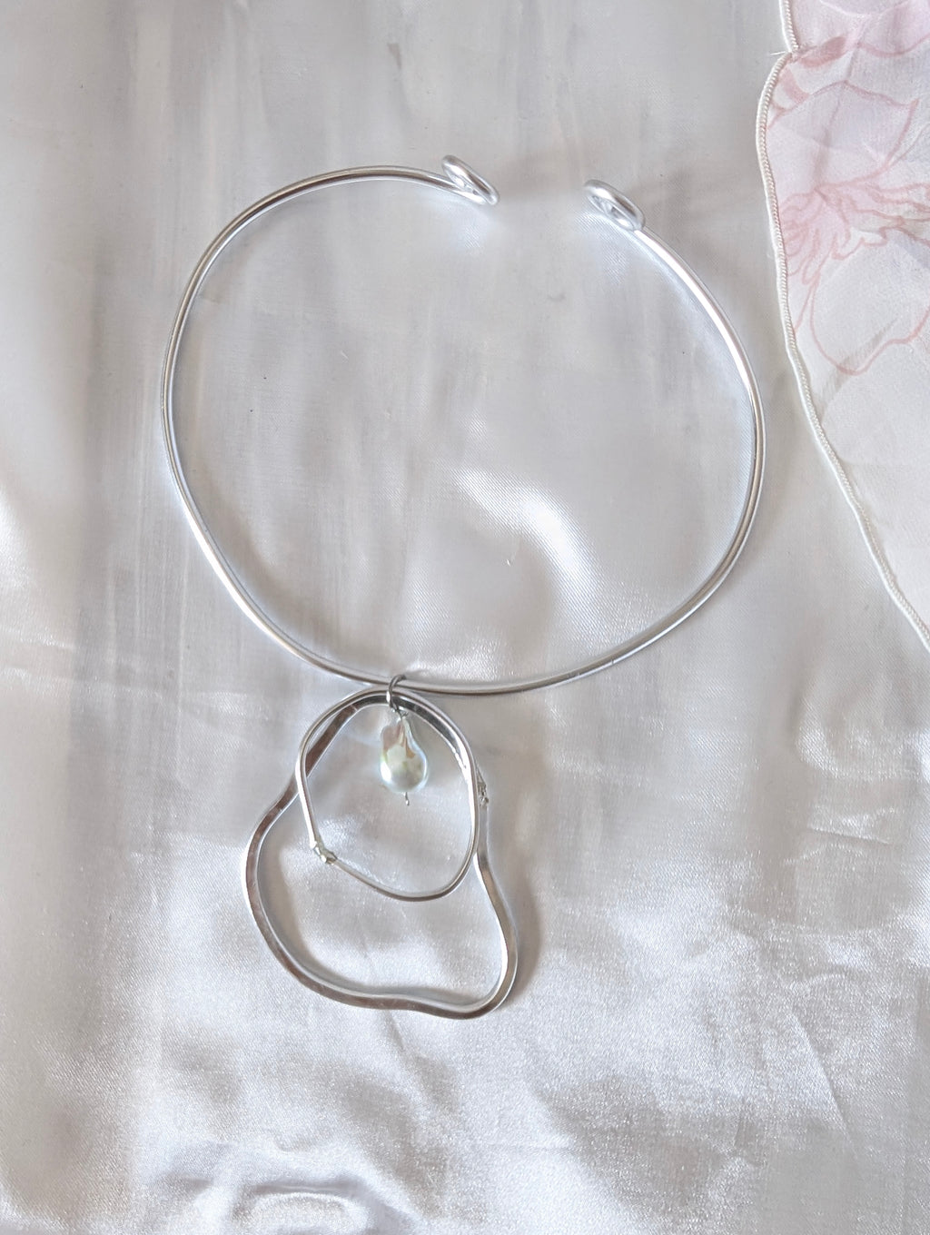 Organic Pearl Choker | Handmade Aluminium Statement Necklace
