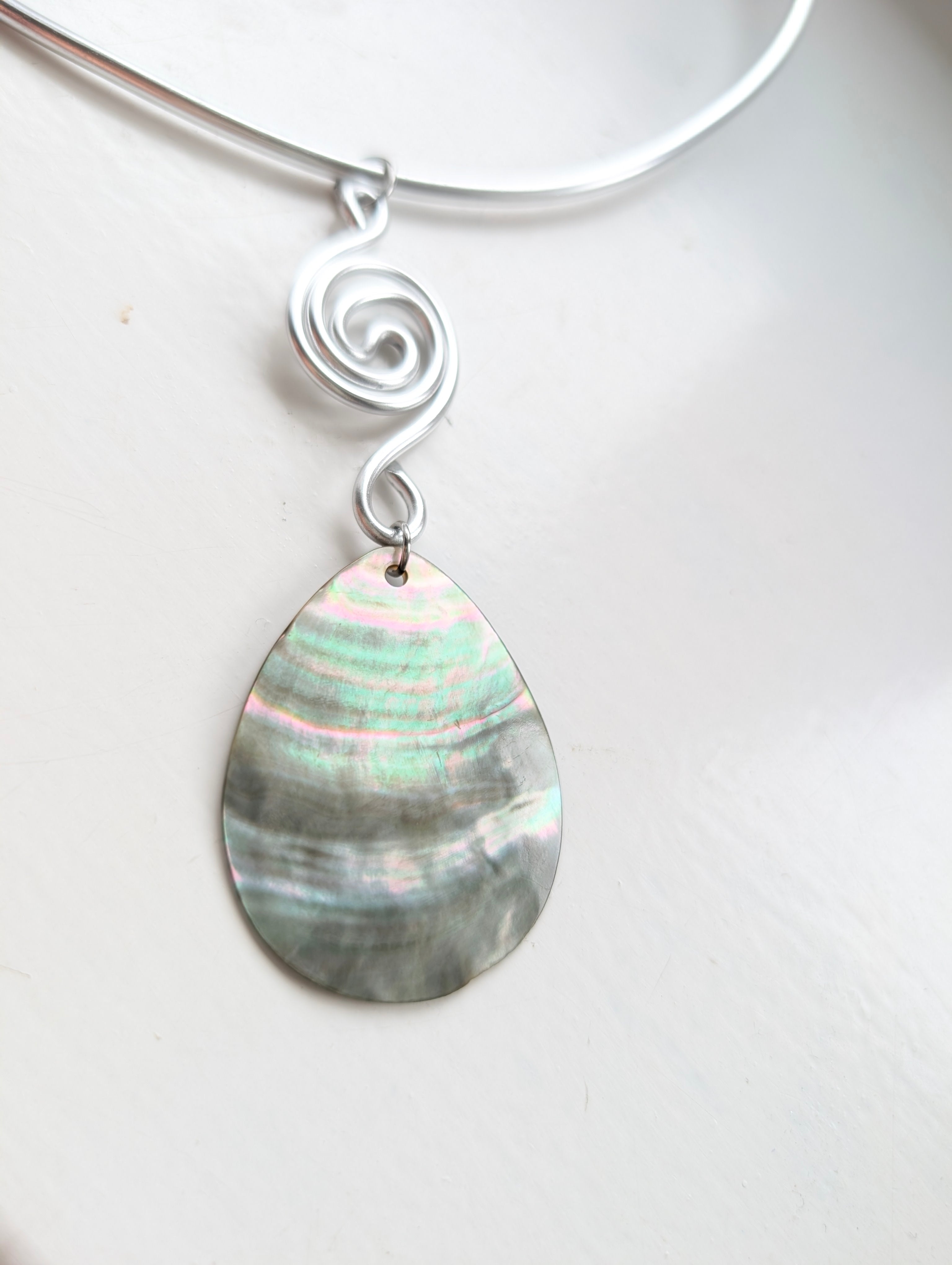 Silver Shell Spiral Choker