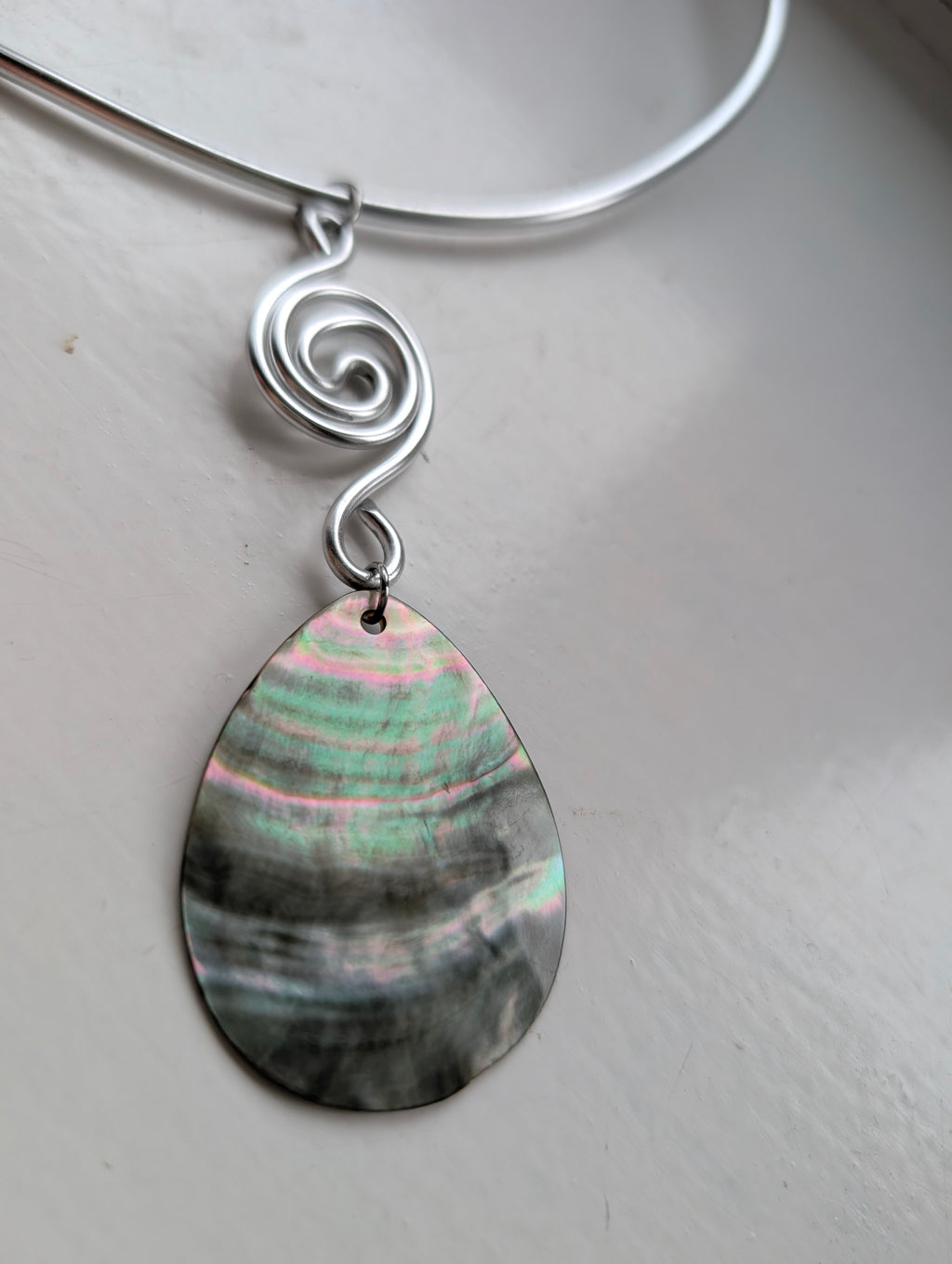 Silver Shell Spiral Choker