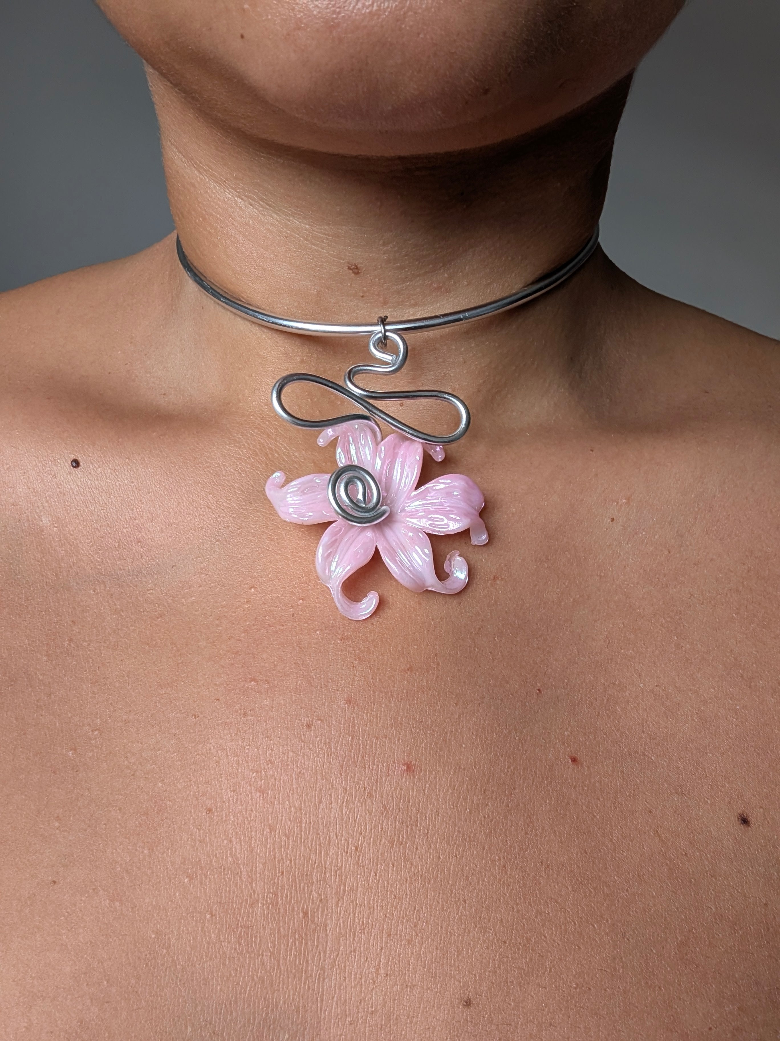 Handmade Flower Choker Necklace