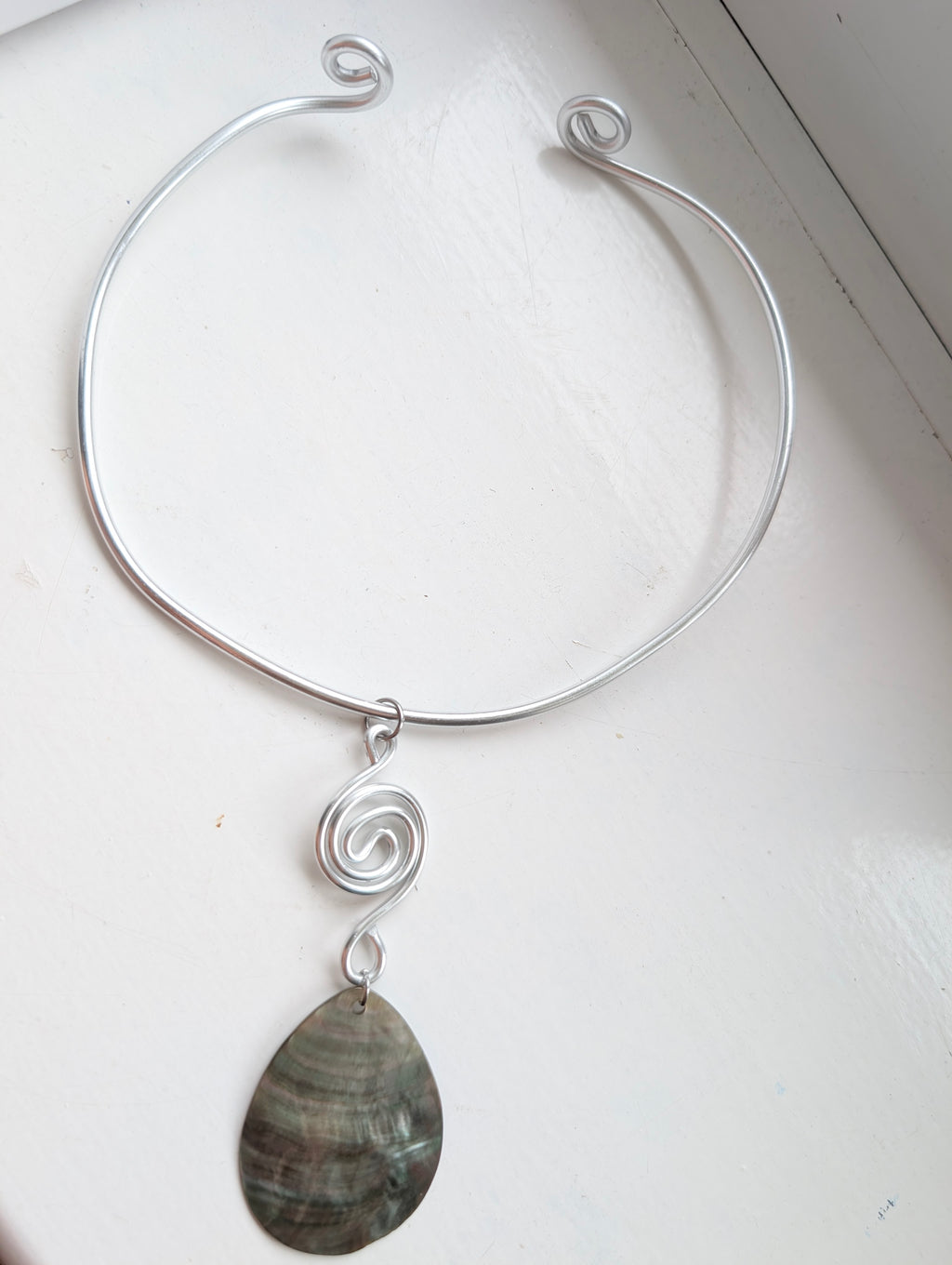 Silver Shell Spiral Choker