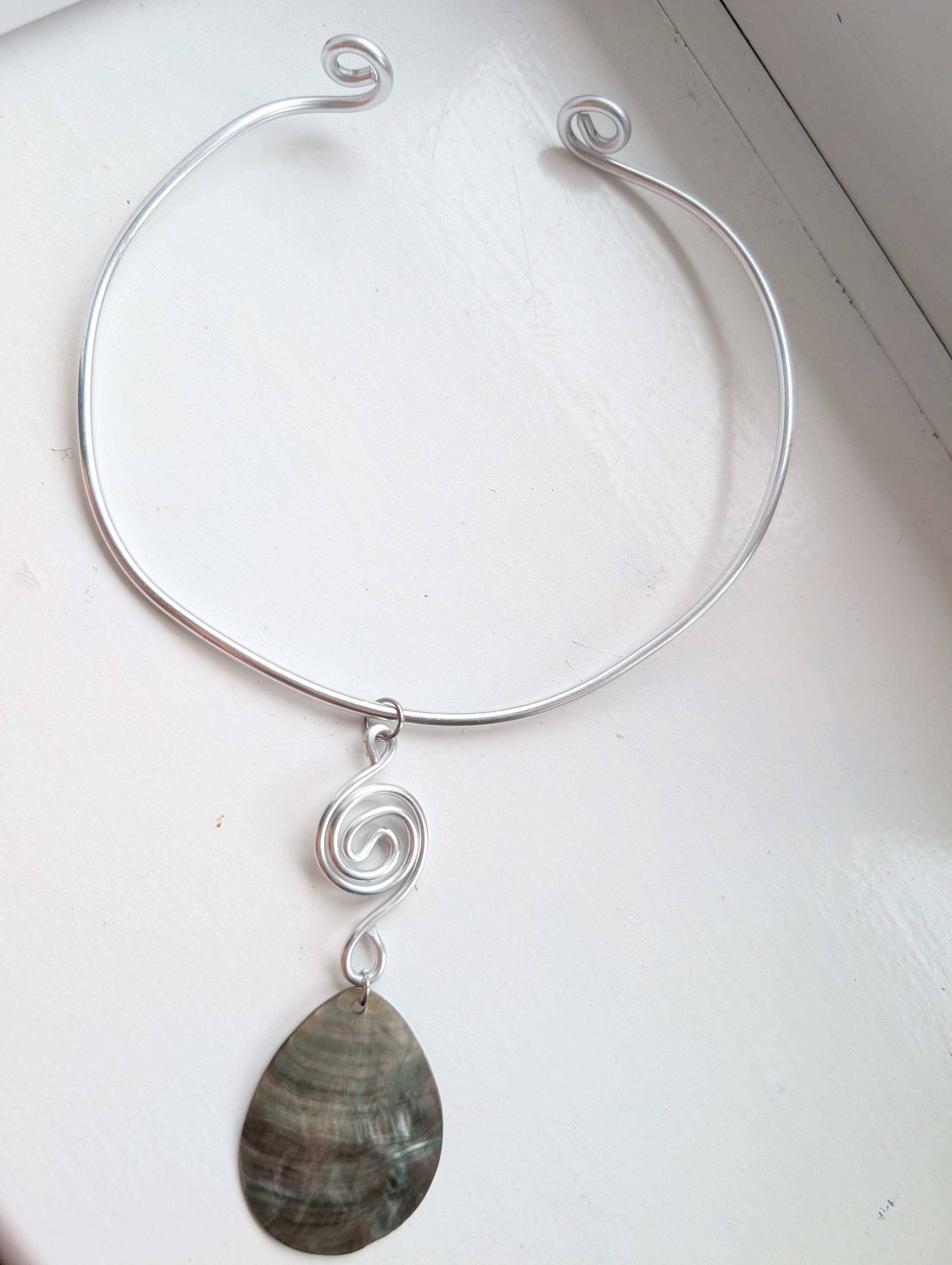 Silver Shell Spiral Choker