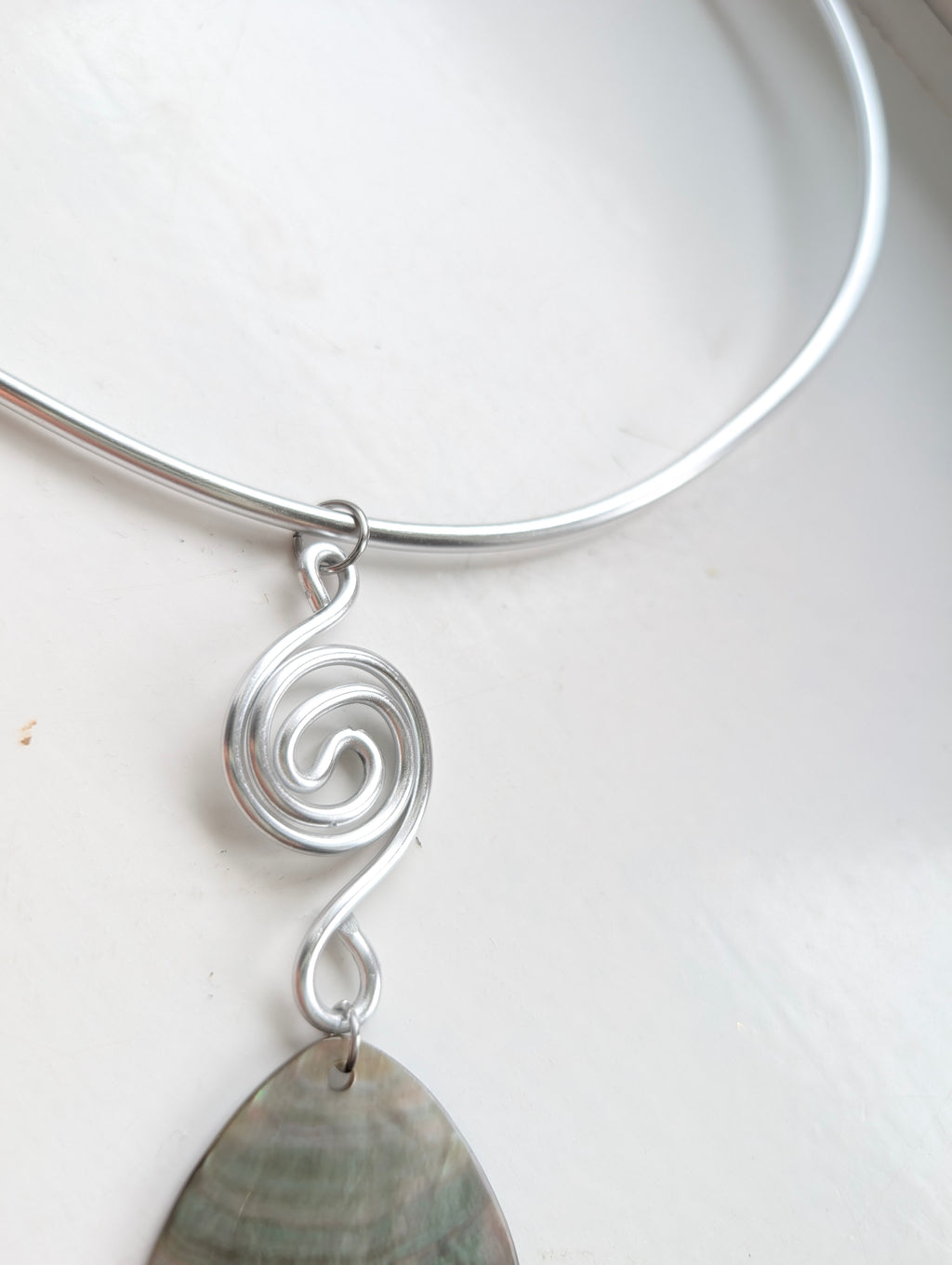 Silver Shell Spiral Choker