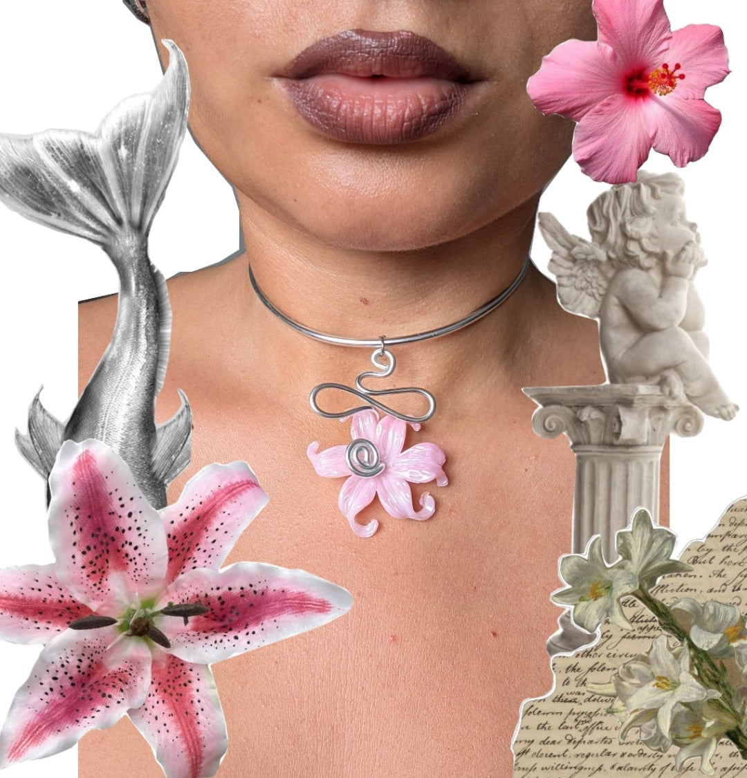 Handmade Flower Choker Necklace