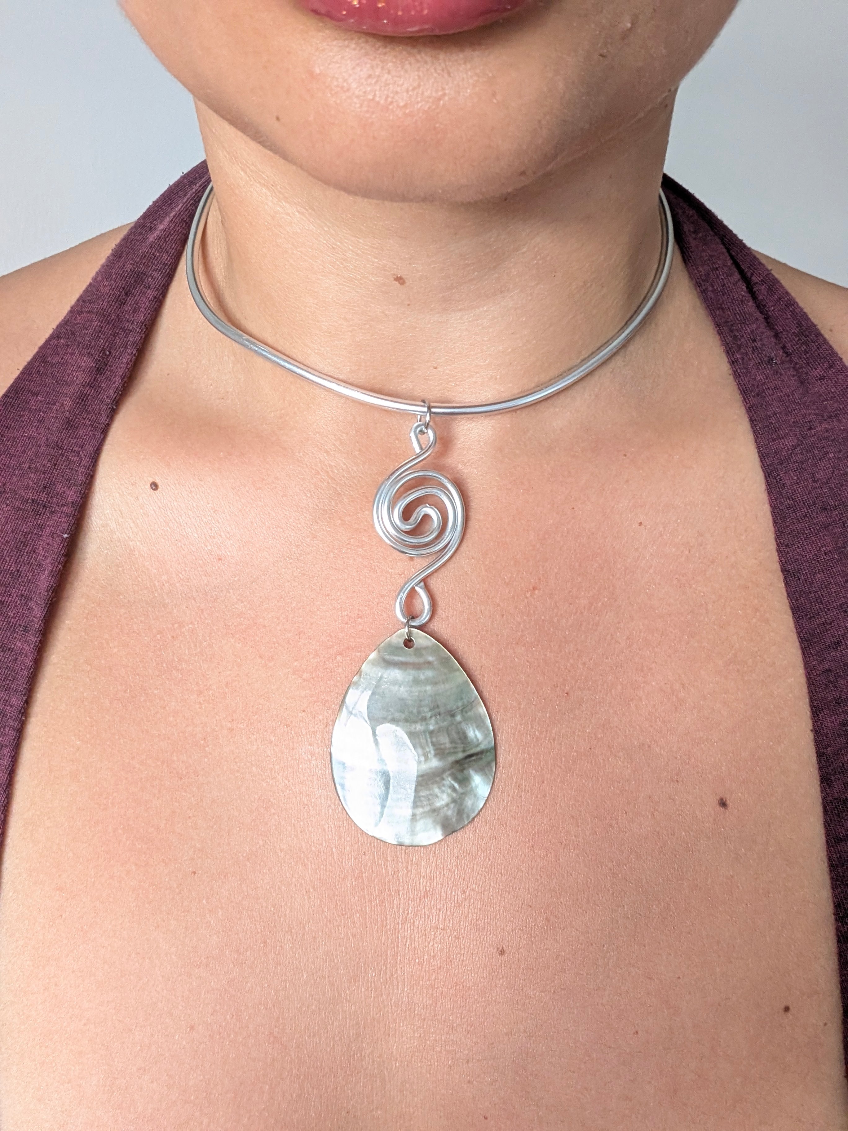 Silver Shell Spiral Choker